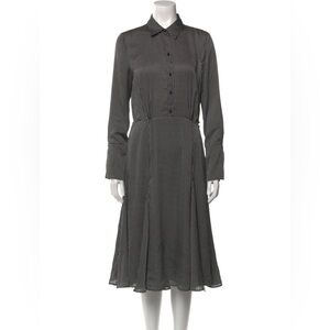 Equipment Bancort Check Black and White Midi Long Sleeve